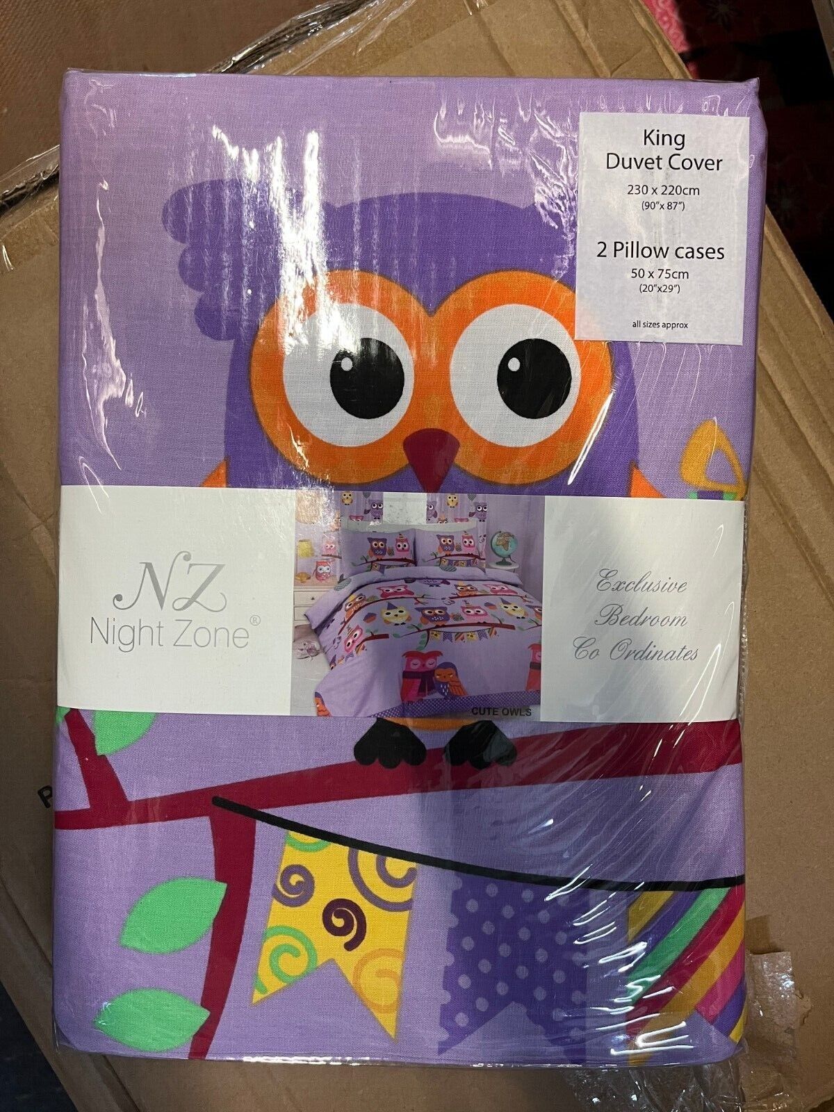 Kids Cute Owls Duvet Cover Set