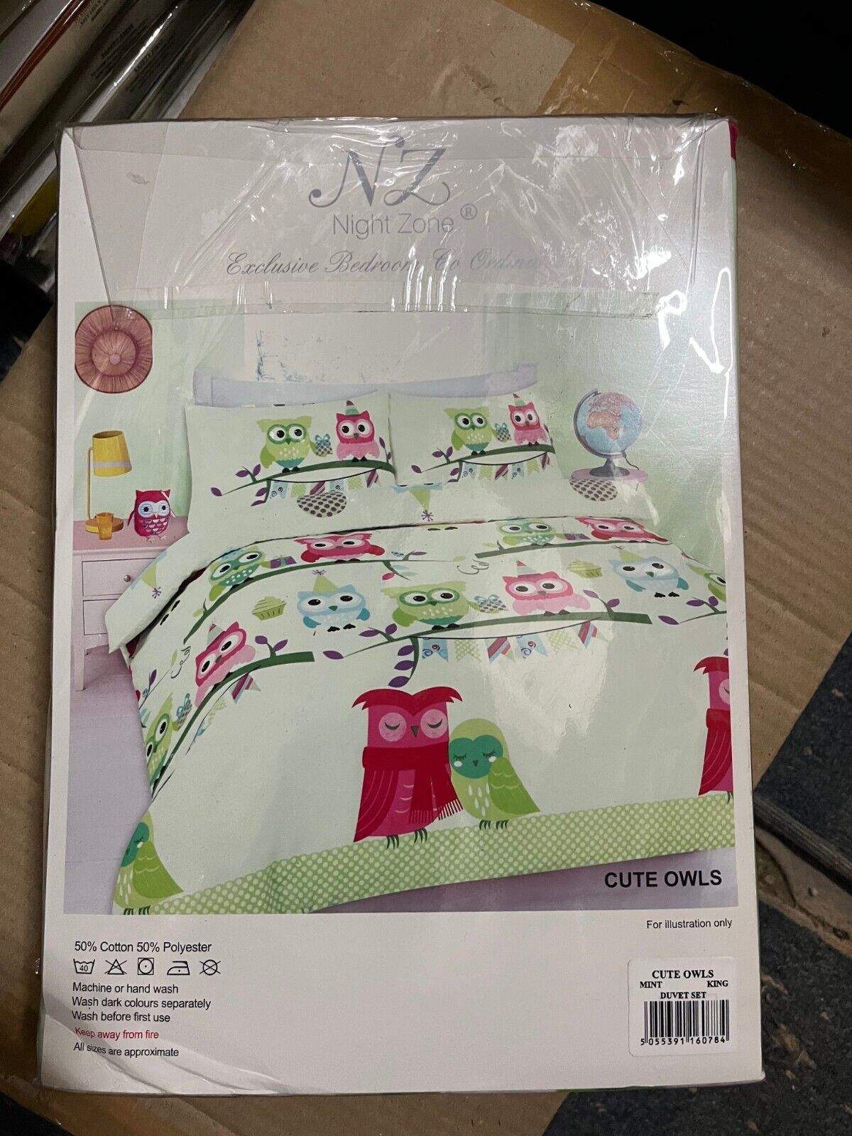 Kids Cute Owls Duvet Cover Set