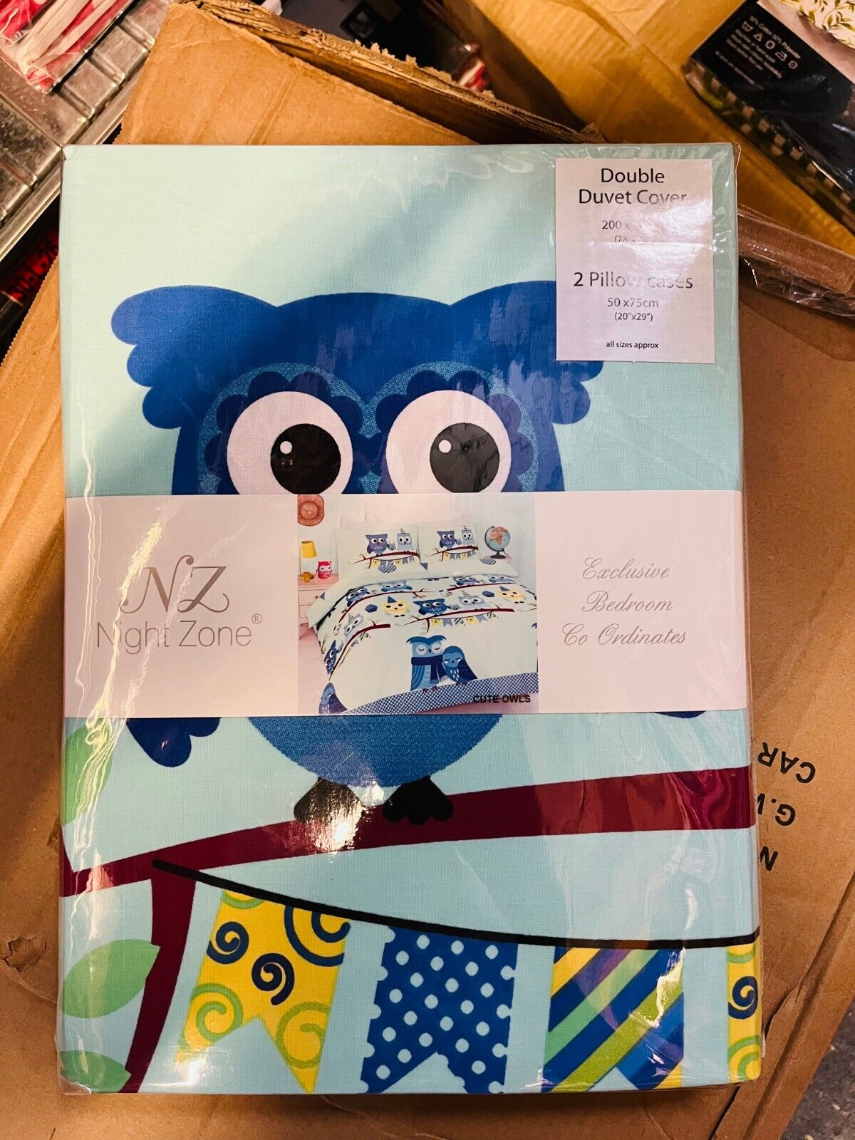 Kids Cute Owls Duvet Cover Set