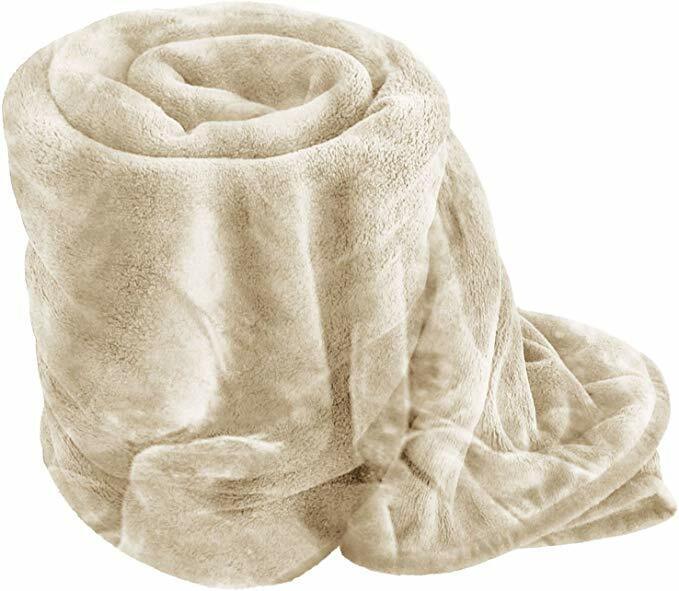 Large Luxury Cozy Winter Faux Fur Throw Sofa Bed Mink Soft Warm Fleece Blanket