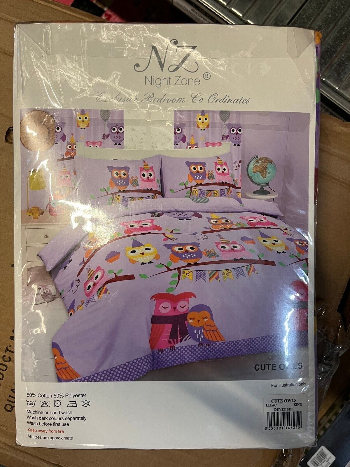 Kids Cute Owls Duvet Cover Set