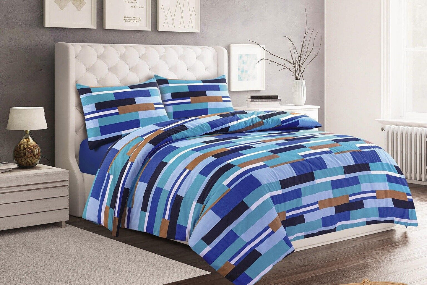 LUXURY PRINTED BEDDING SET DUVET QUILT COVER COTTON DOUBLE SUPER KING SIZES