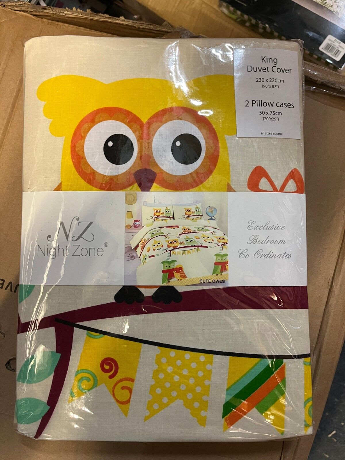 Kids Cute Owls Duvet Cover Set