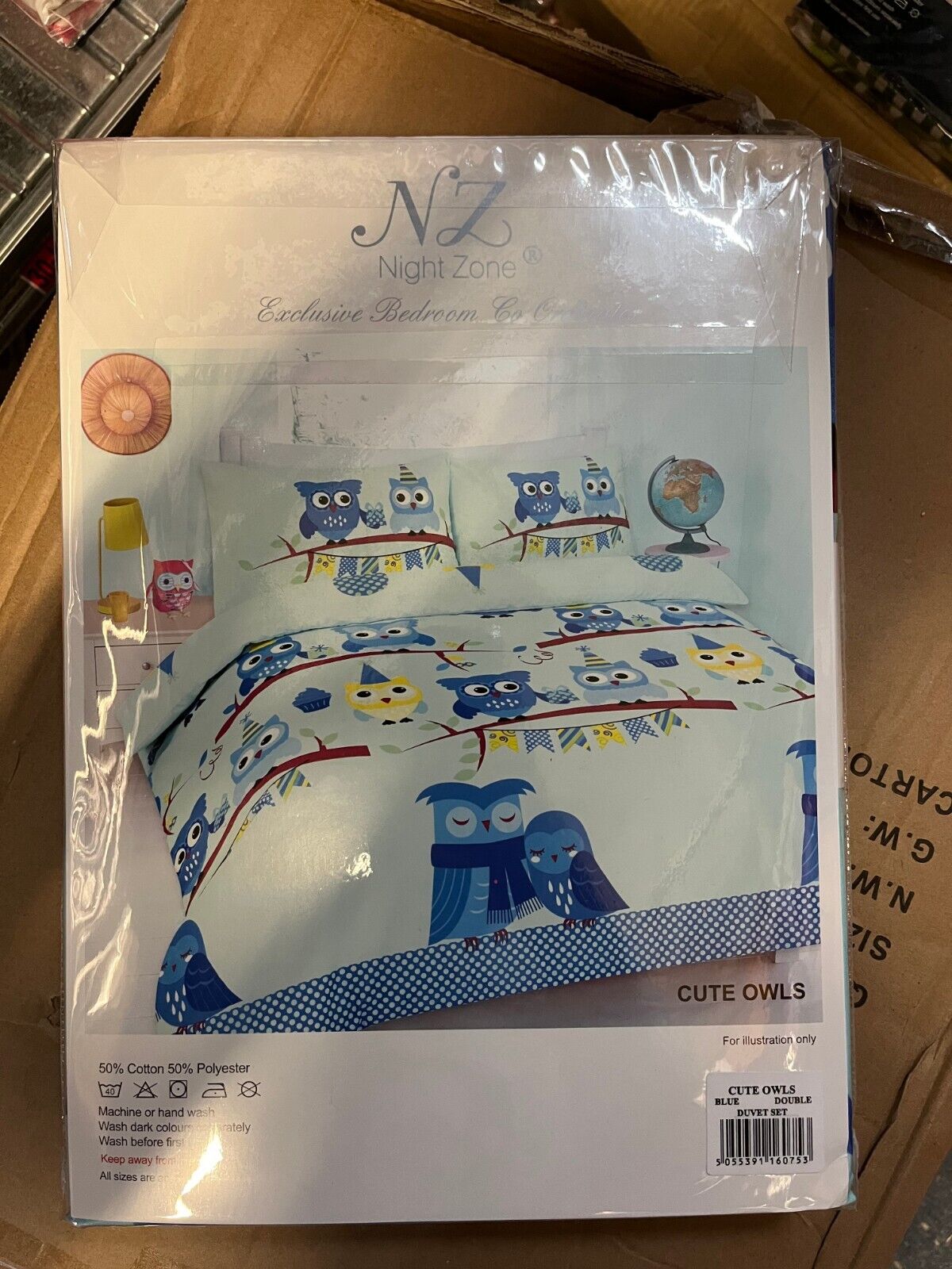 Kids Cute Owls Duvet Cover Set