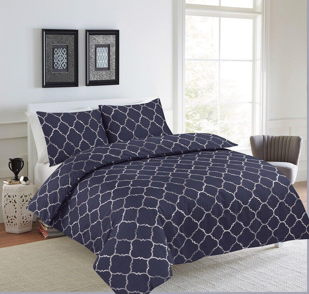 LUXURY PRINTED BEDDING SET DUVET QUILT COVER COTTON DOUBLE SUPER KING SIZES