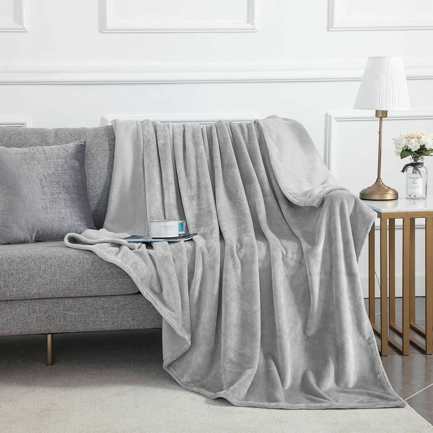 Large Luxury Cozy Winter Faux Fur Throw Sofa Bed Mink Soft Warm Fleece Blanket