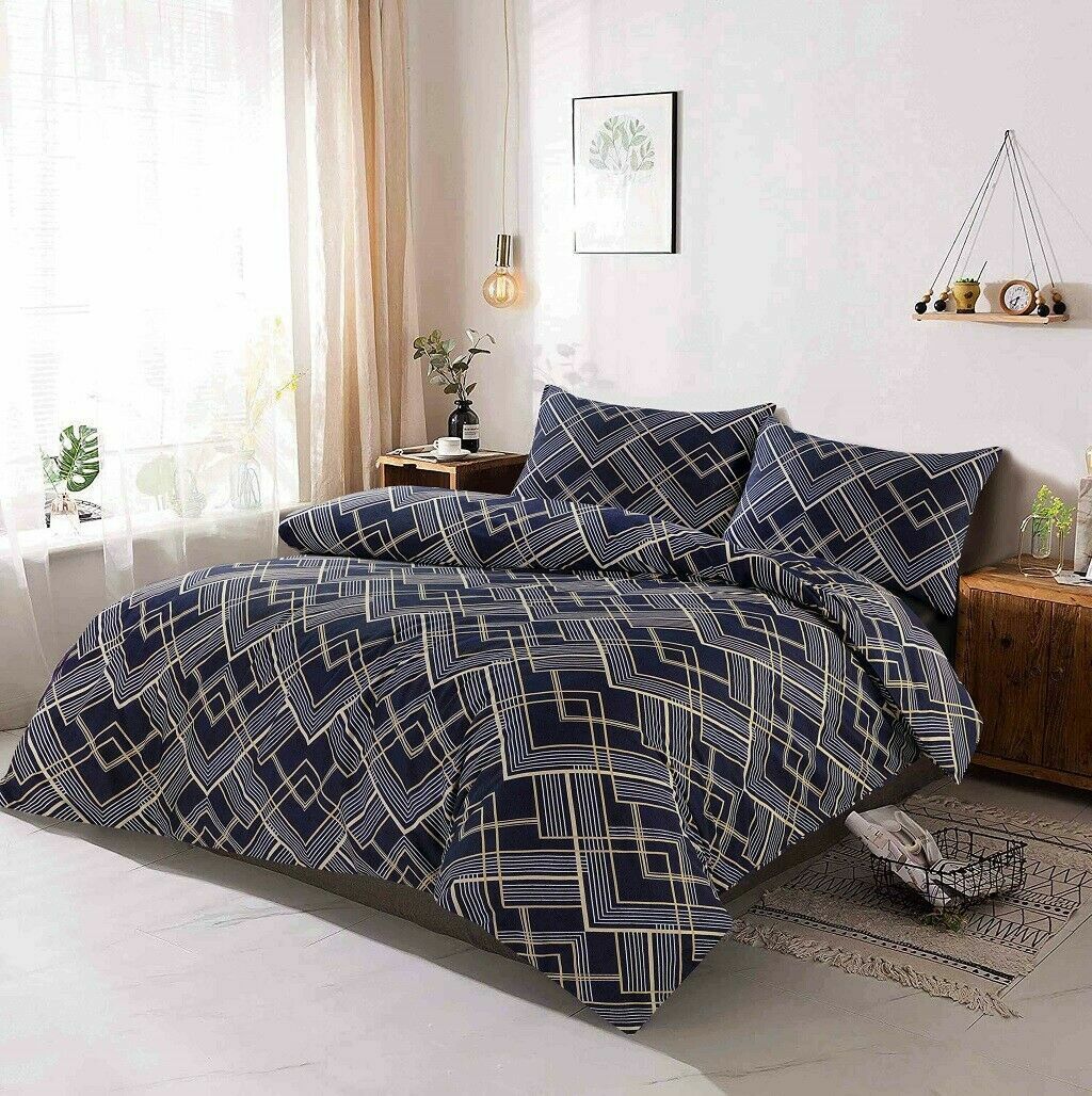 LUXURY PRINTED BEDDING SET DUVET QUILT COVER COTTON DOUBLE SUPER KING SIZES