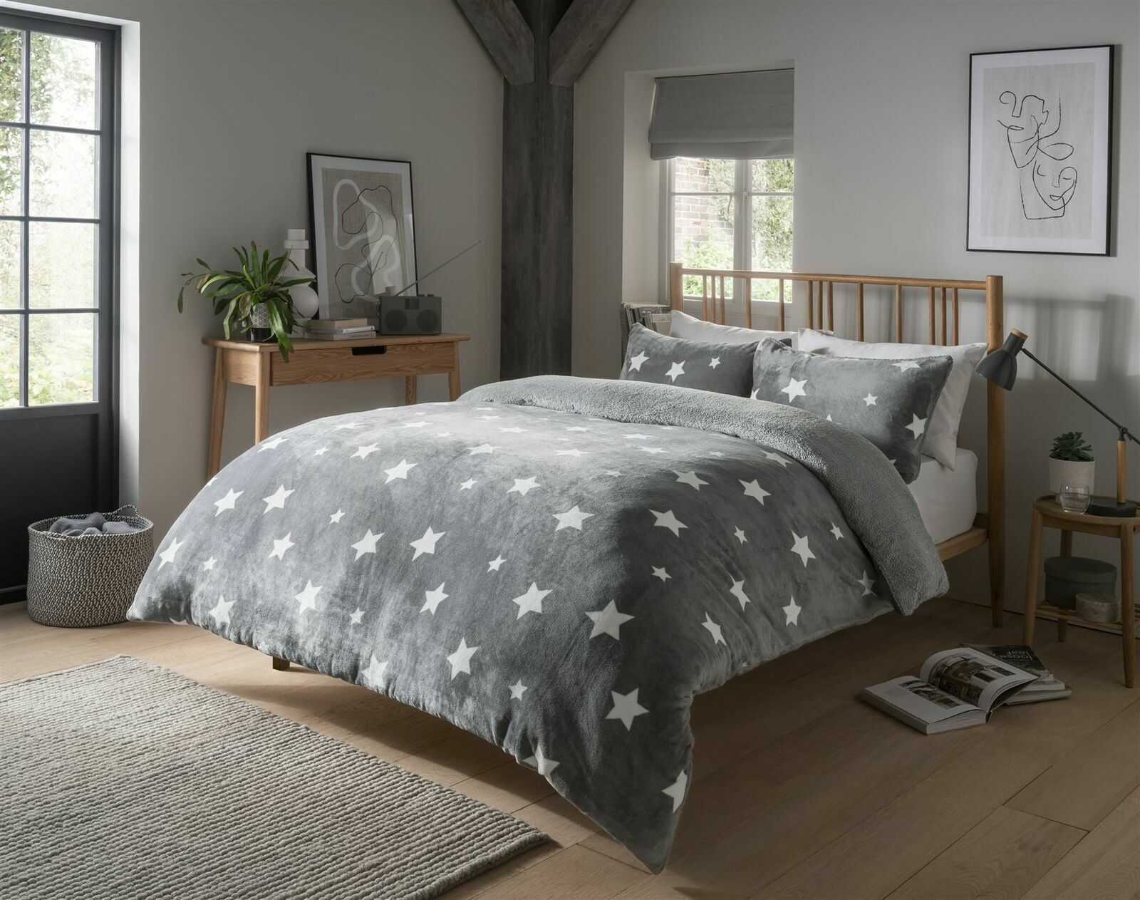 Grey teddy duvet online