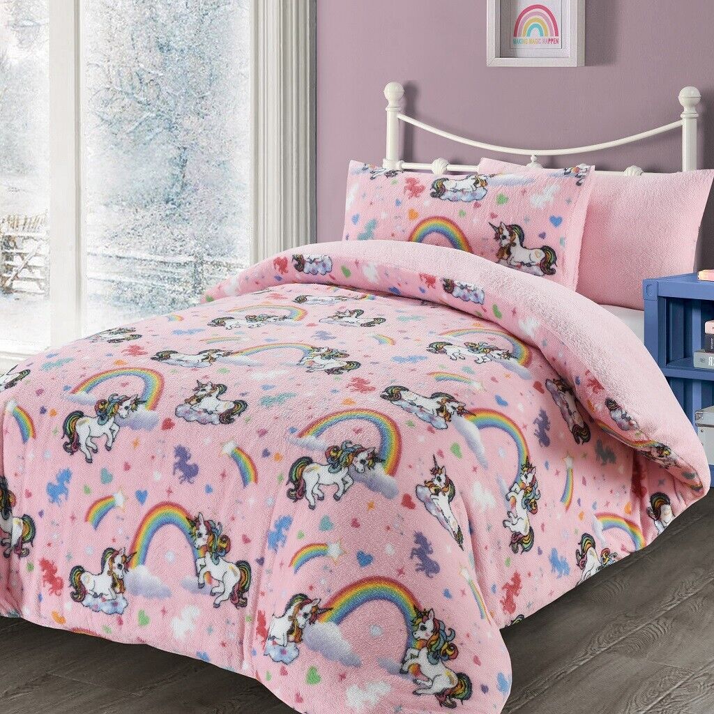 Teddy Fleece Cosy Kids Bedding Duvet Set