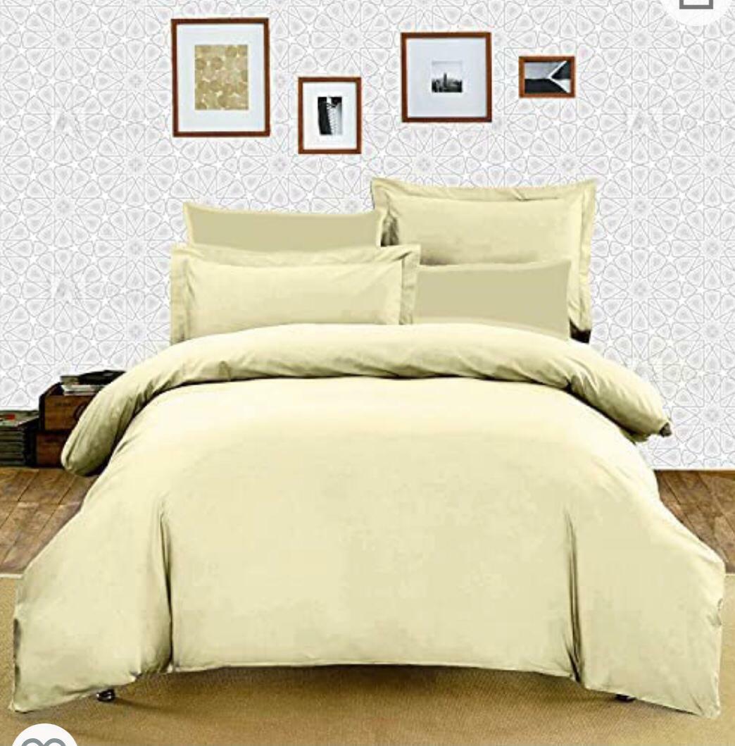 Plain Reversible Duvet Cover & Pillowcase Bedding Set Cover Single Double King