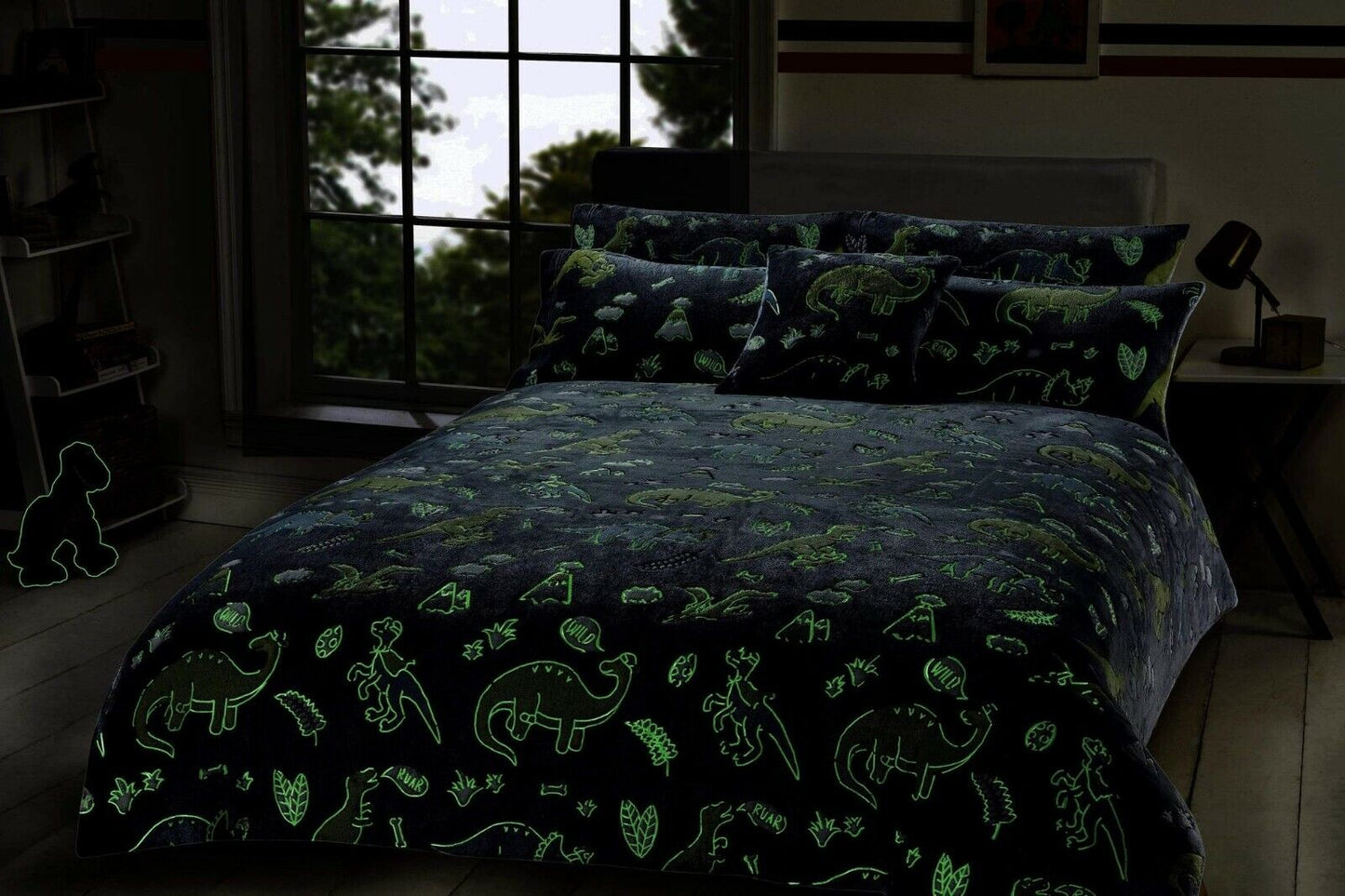 Glow In The Dark Teddy Fleece Duvet Cover Set