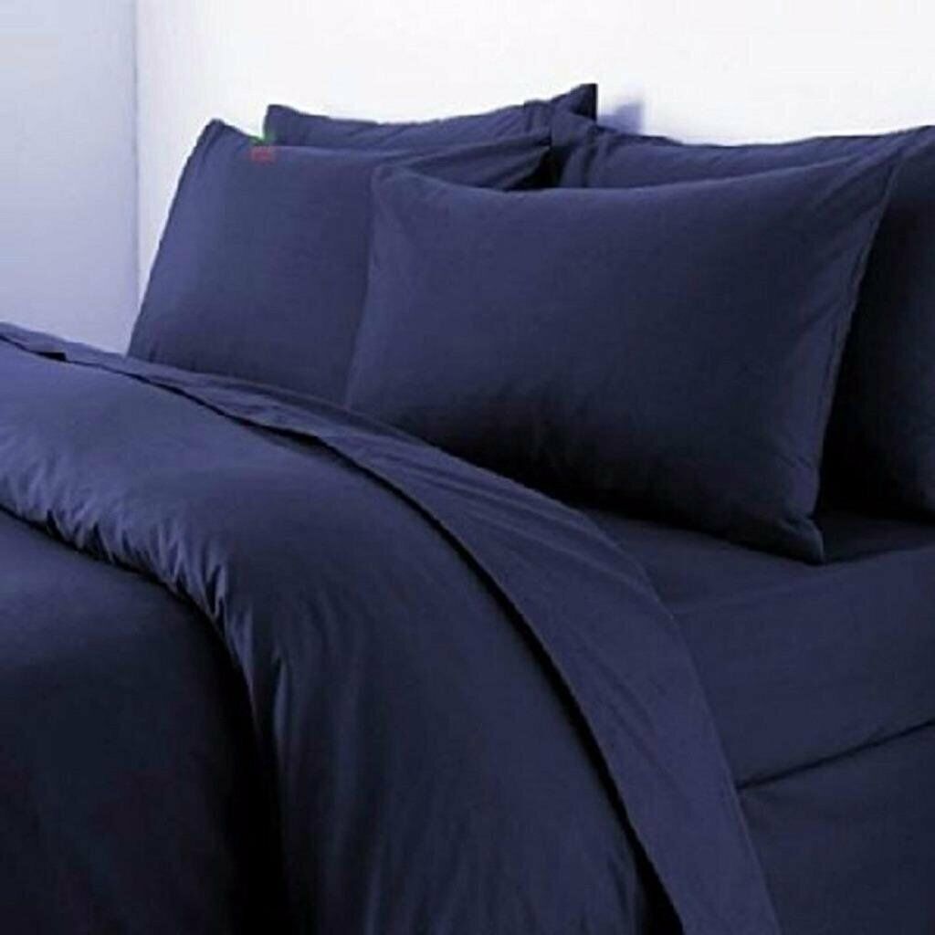 Plain Duvet Quilt Cover with Pillow Case Bedding Set Single Double King All Size