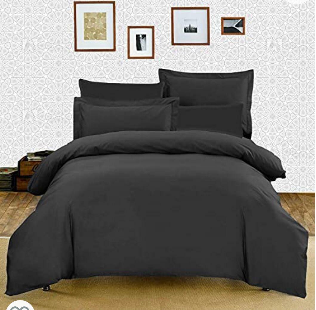 Plain Reversible Duvet Cover & Pillowcase Bedding Set Cover Single Double King