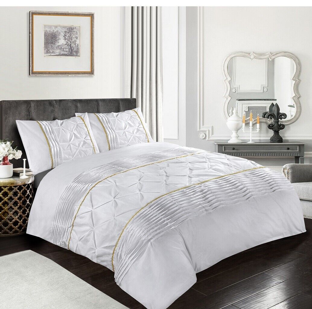 Luxury Duvet Cover Set Double Super King Size Bedding Quilt Bed Black Red White