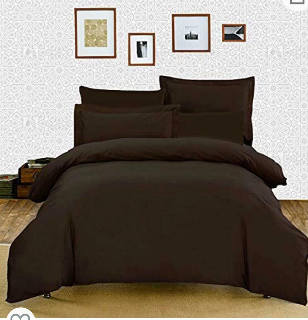 Plain Reversible Duvet Cover & Pillowcase Bedding Set Cover Single Double King