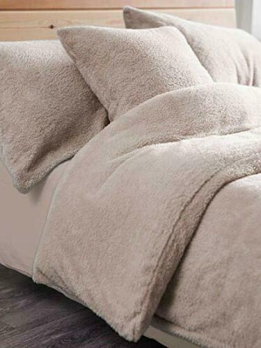 Teddy Fleece Duvet Cover Bedding Set Fitted Sheet Cosy Warm Sherpa Pillowcase