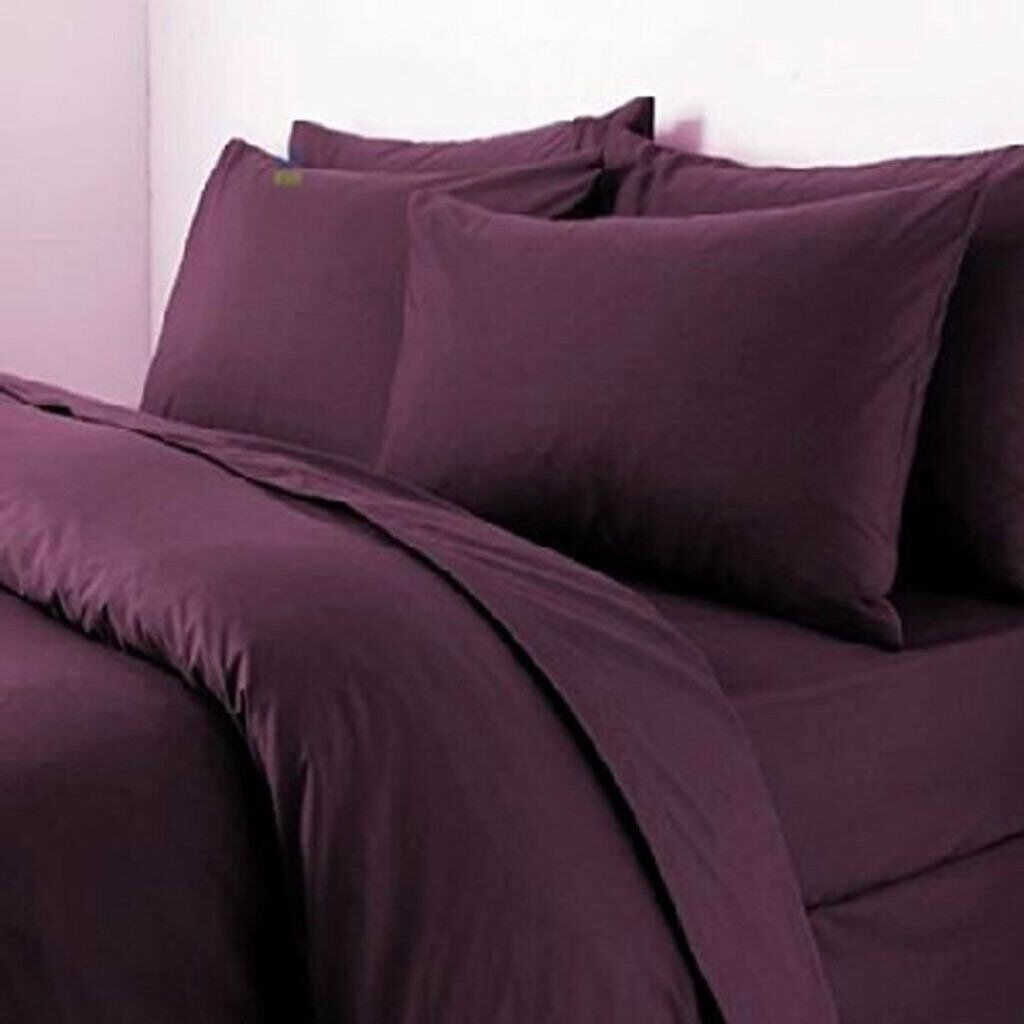 Plain Duvet Quilt Cover with Pillow Case Bedding Set Single Double King All Size