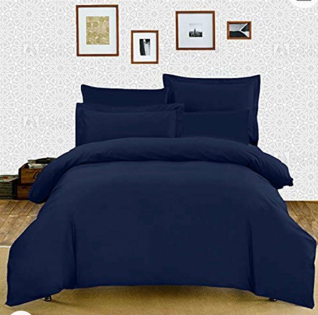 Plain Reversible Duvet Cover & Pillowcase Bedding Set Cover Single Double King