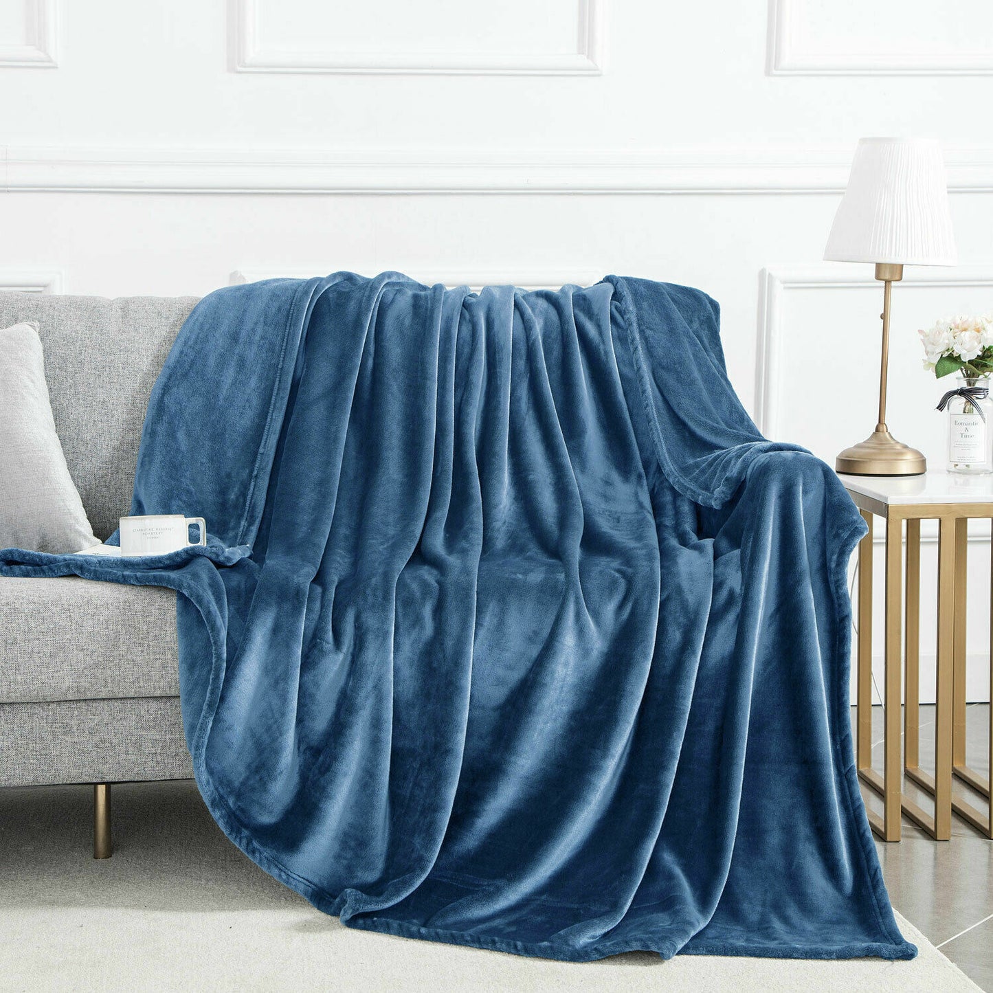 Large Luxury Cozy Winter Faux Fur Throw Sofa Bed Mink Soft Warm Fleece Blanket