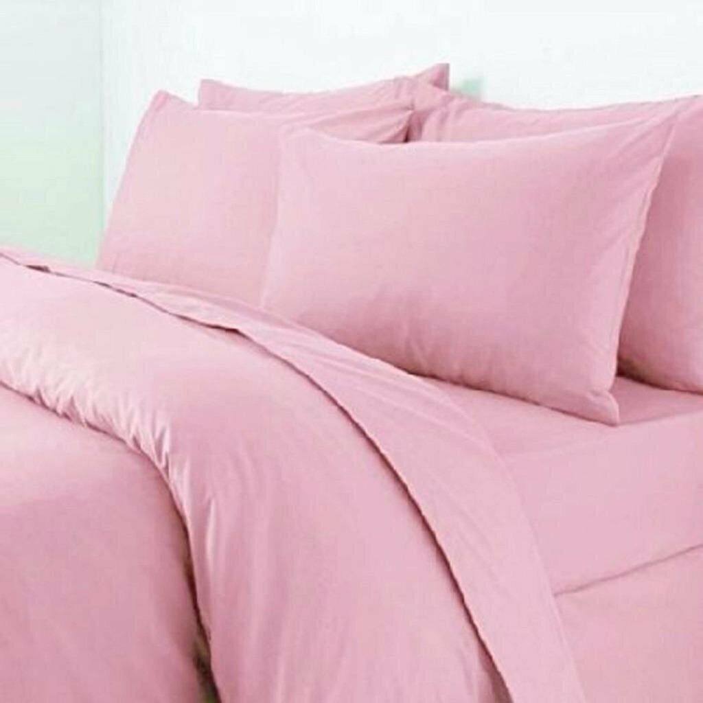 Plain Duvet Quilt Cover with Pillow Case Bedding Set Single Double King All Size