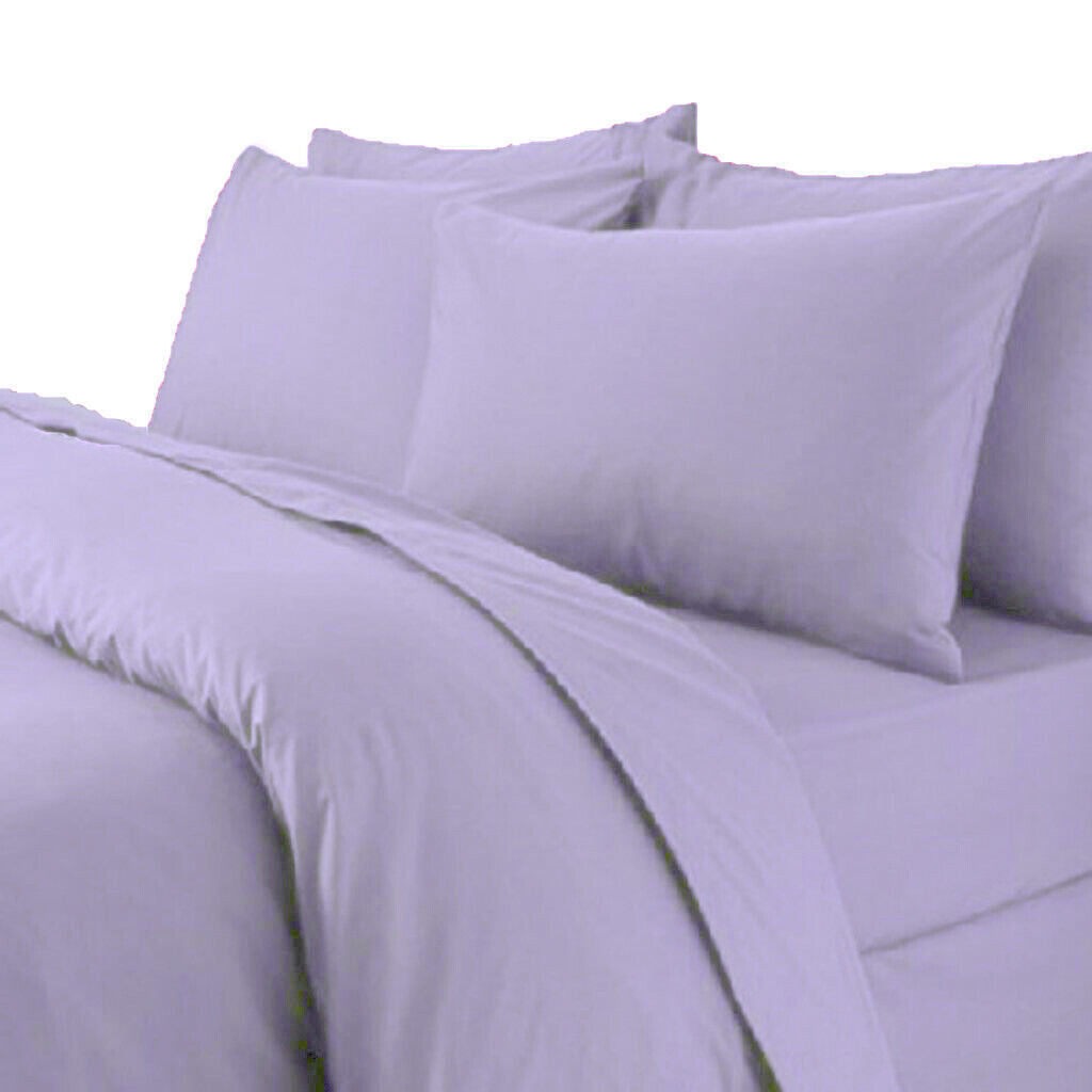 Plain Duvet Quilt Cover with Pillow Case Bedding Set Single Double King All Size