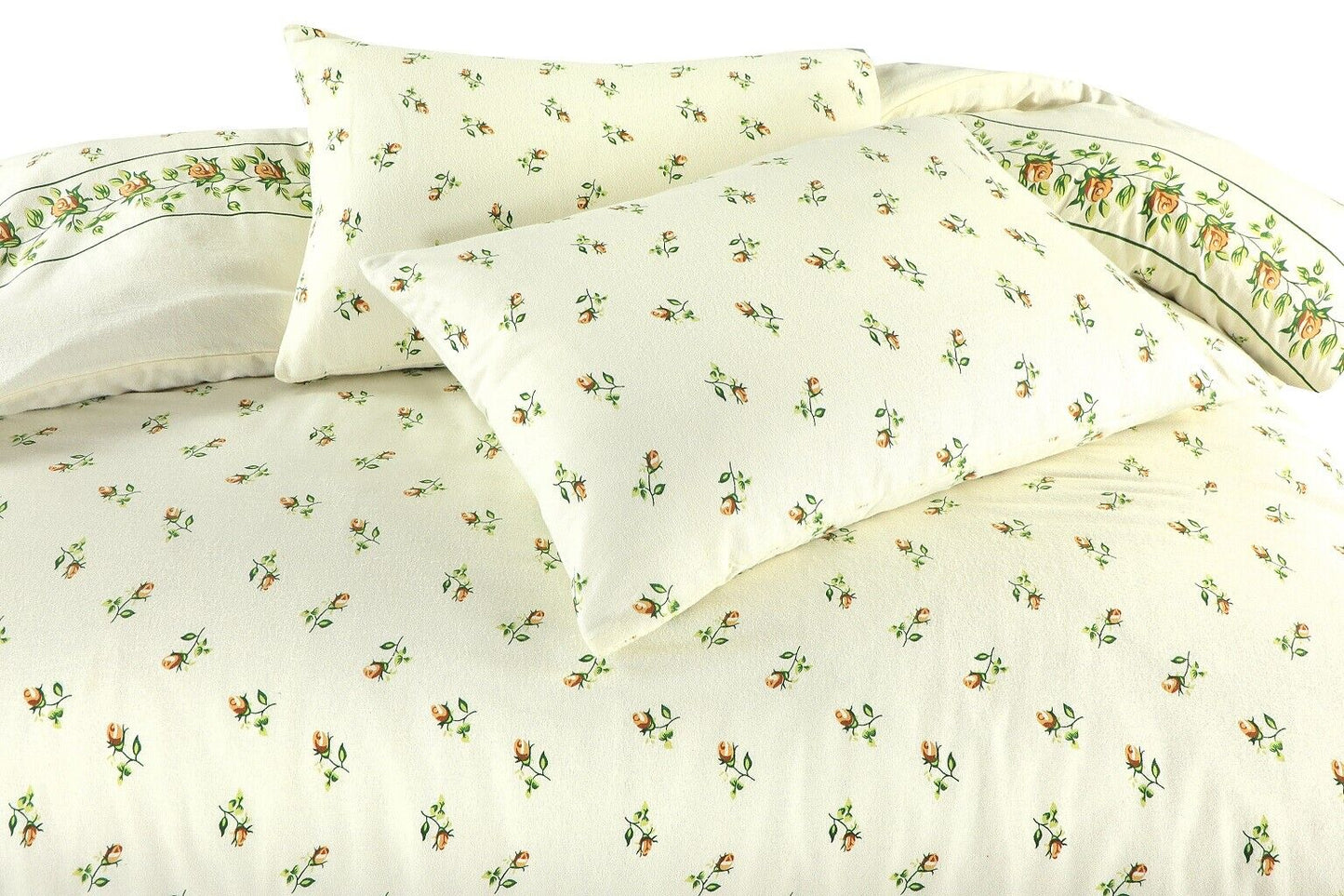 Flannelette 100% Brushed Cotton Duvet Quilt Cover Bed Set Double King Single