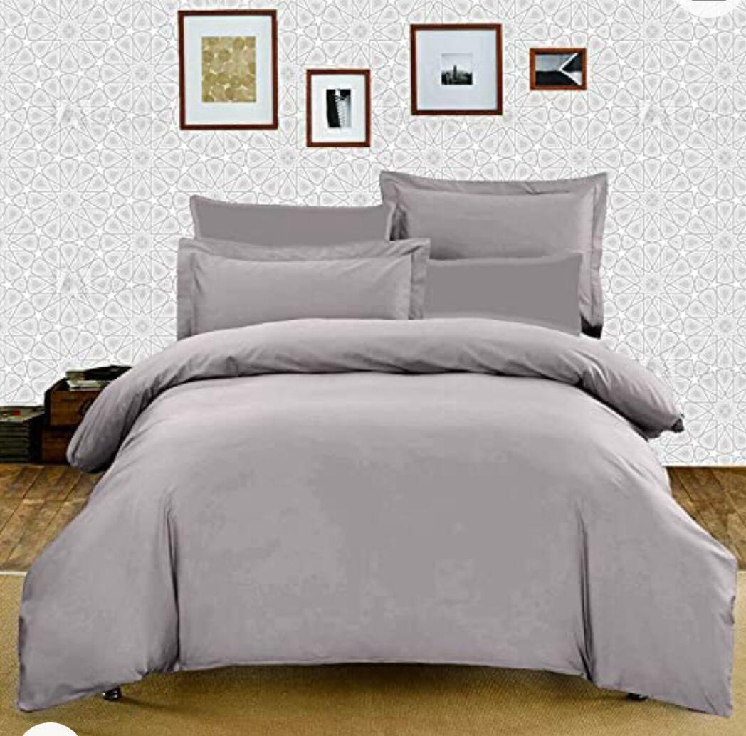 Plain Reversible Duvet Cover & Pillowcase Bedding Set Cover Single Double King