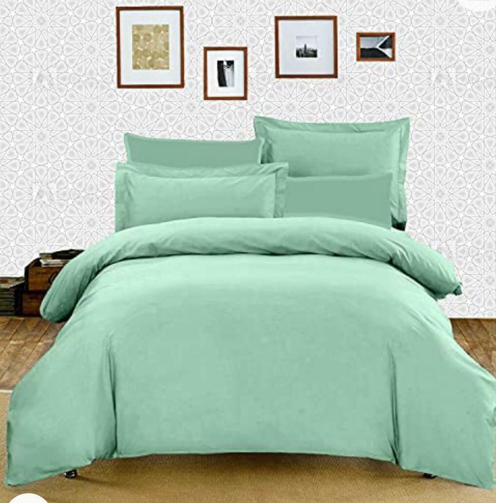 Plain Reversible Duvet Cover & Pillowcase Bedding Set Cover Single Double King