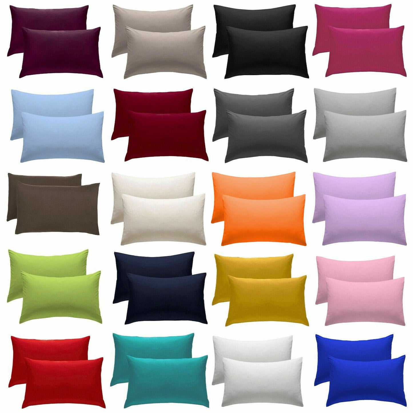 Fine Polycotton Pair Pillows Cases