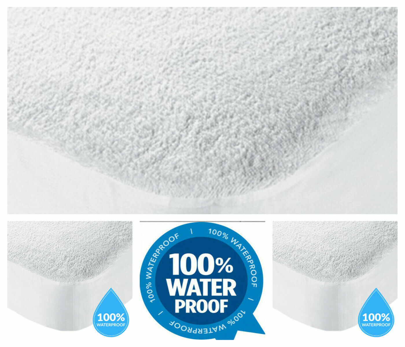 Waterproof Terry Towel Mattress Protector Fitted Sheet Bed Cover Non-Allergenic