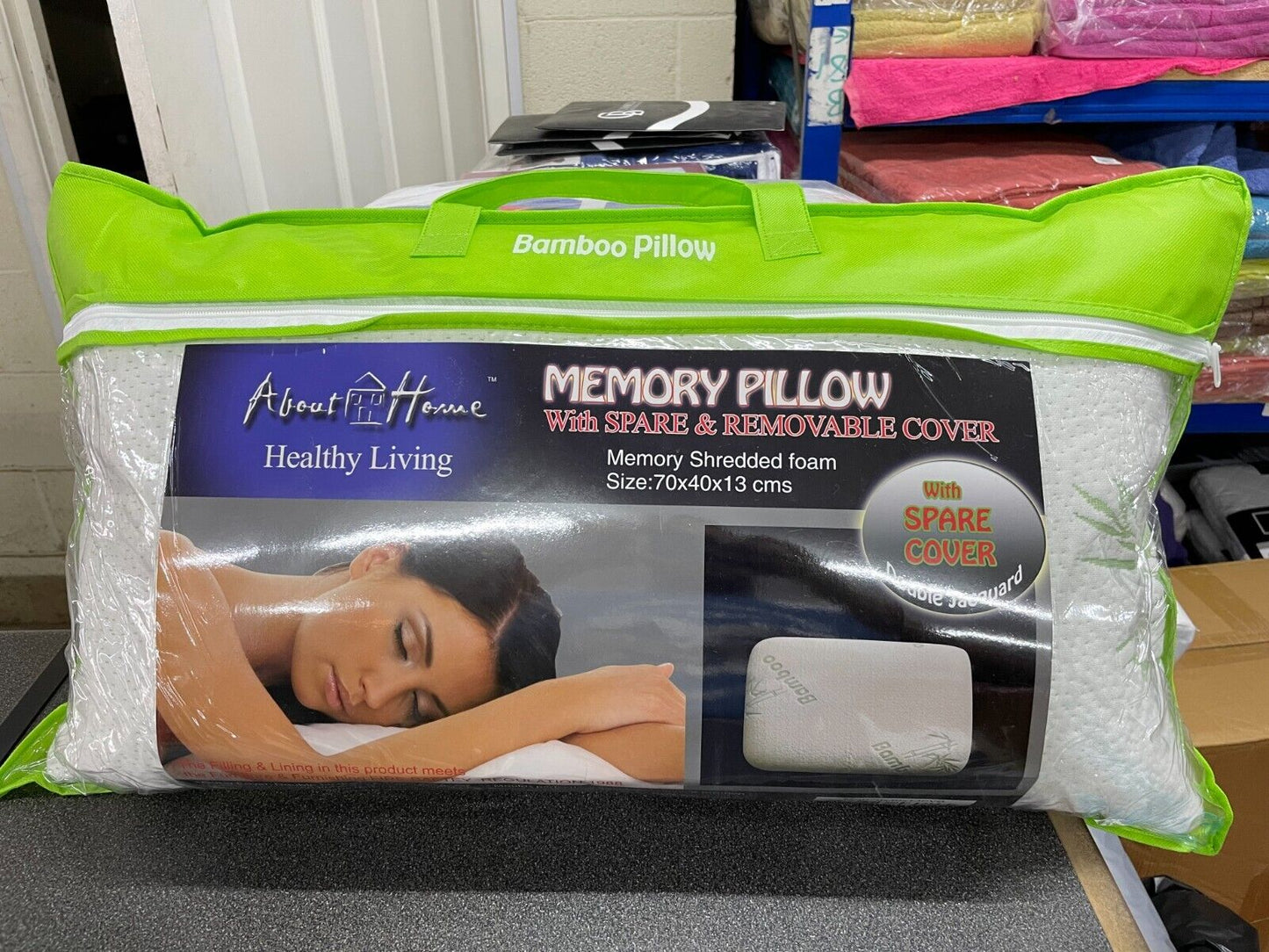 Soft Bamboo Pillow Memory Foam Anti-Bacterial Head Neck Back Support