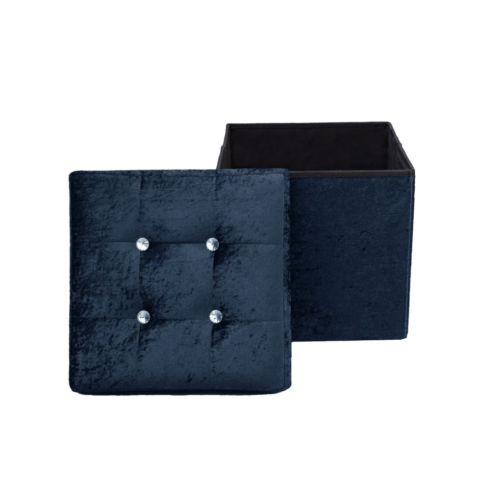 CRUSHED VELVET FOLDING COLLAPSIBLE STORAGE BOX