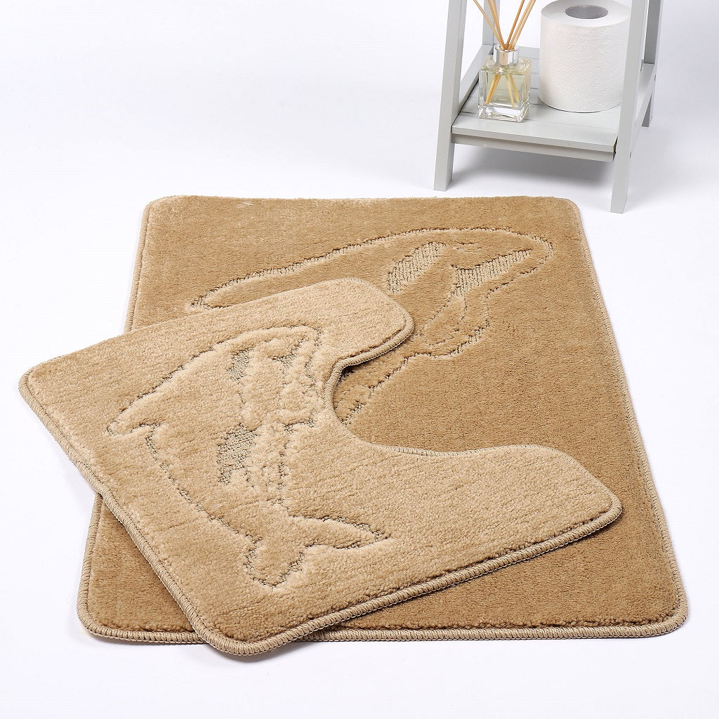 2 Piece Dolphin Bath Mat Set Pedestal Non Slip