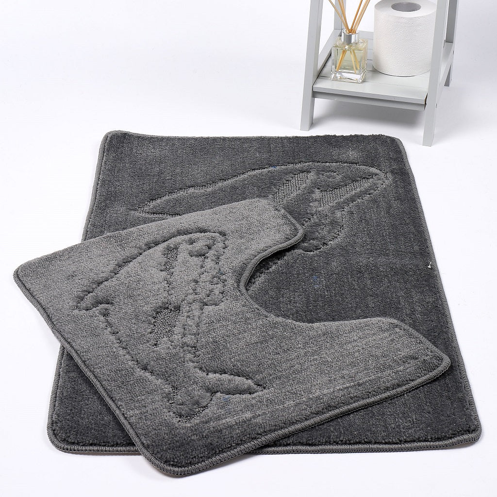 2 Piece Dolphin Bath Mat Set Pedestal Non Slip