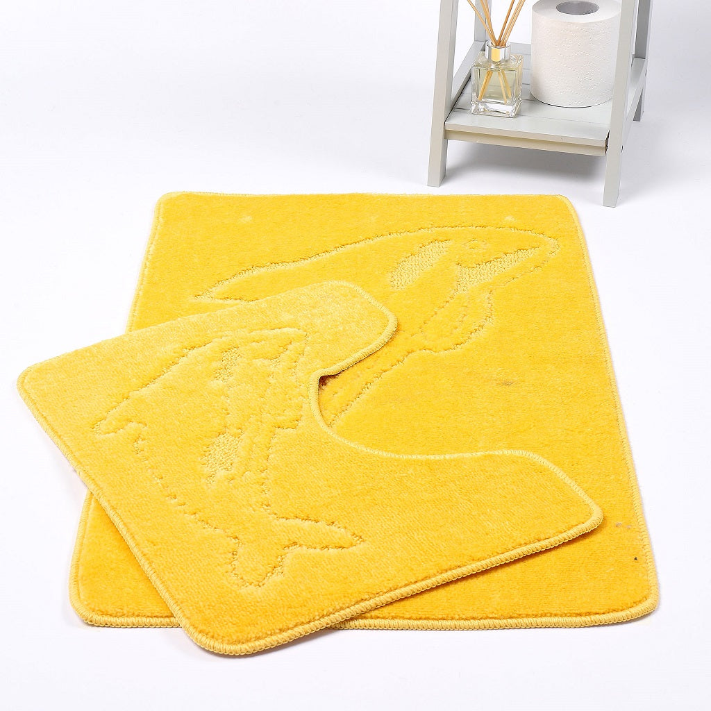 2 Piece Dolphin Bath Mat Set Pedestal Non Slip