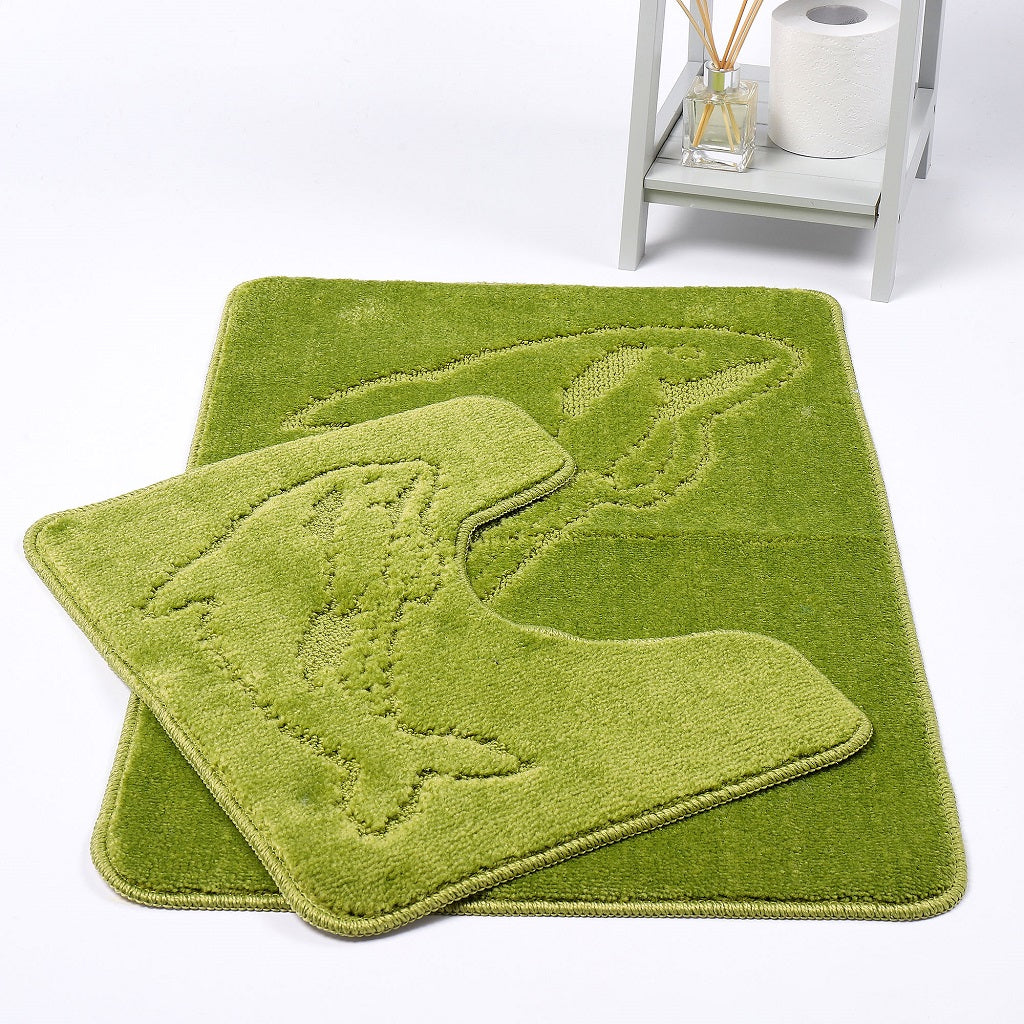 2 Piece Dolphin Bath Mat Set Pedestal Non Slip