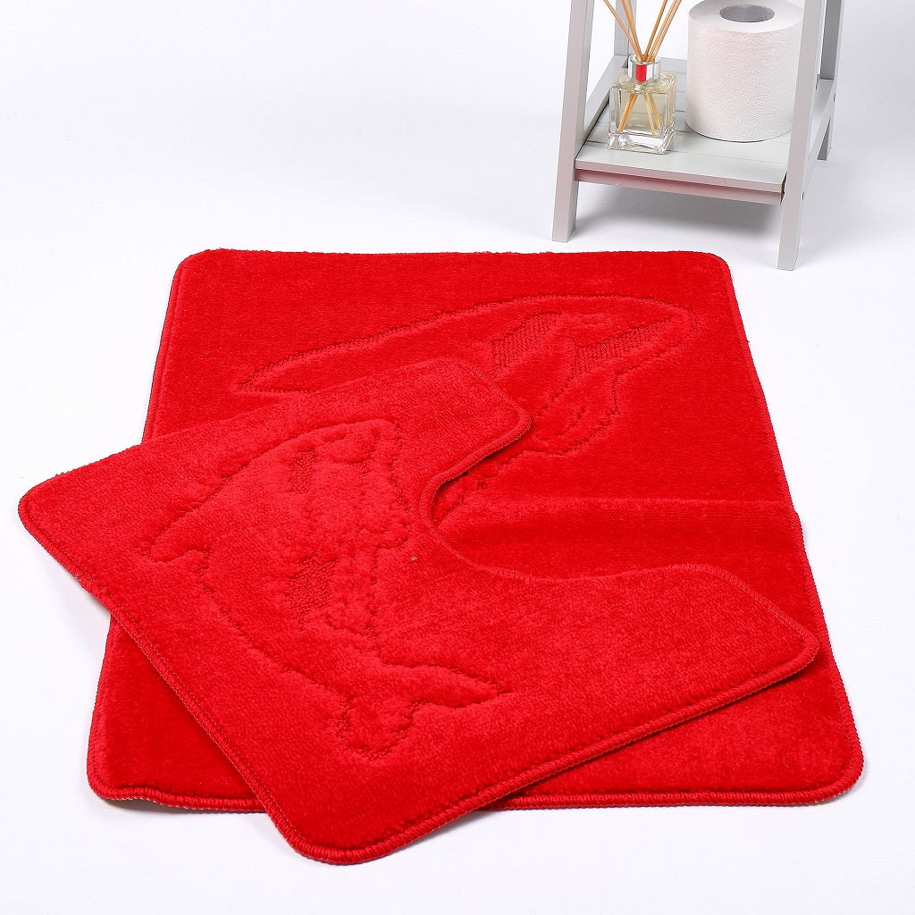 2 Piece Dolphin Bath Mat Set Pedestal Non Slip