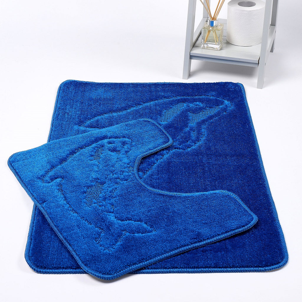 2 Piece Dolphin Bath Mat Set Pedestal Non Slip