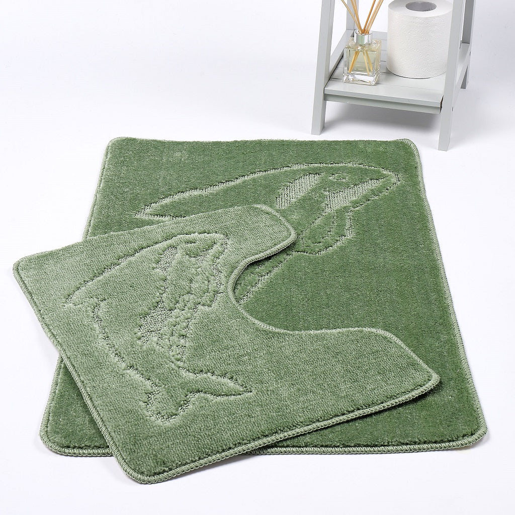 2 Piece Dolphin Bath Mat Set Pedestal Non Slip