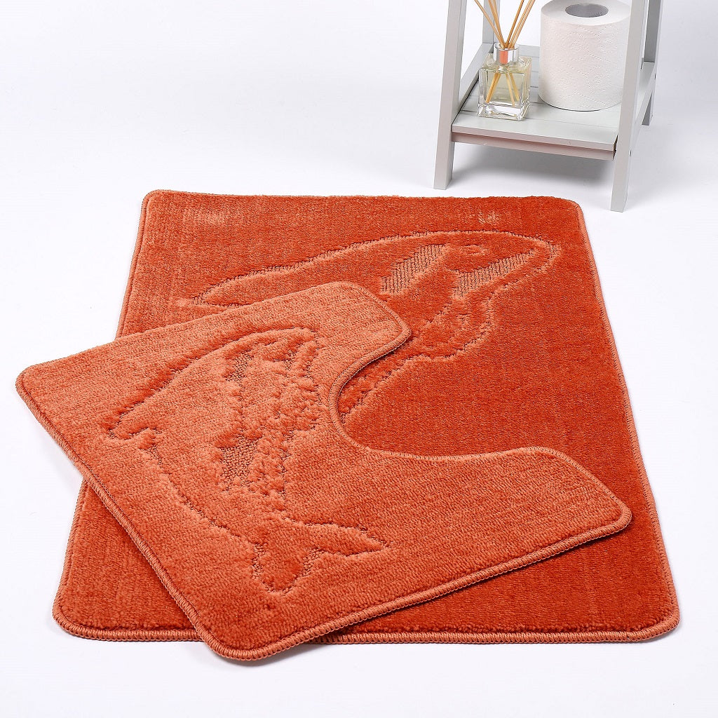 2 Piece Dolphin Bath Mat Set Pedestal Non Slip