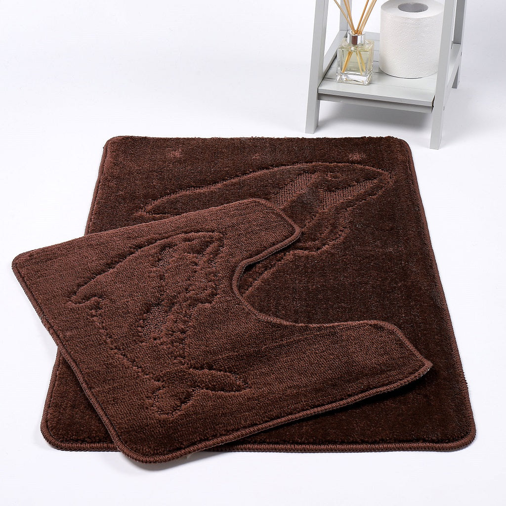 2 Piece Dolphin Bath Mat Set Pedestal Non Slip