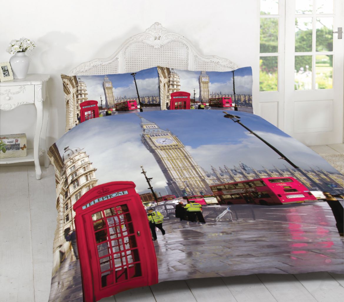 3D Duvet Sets London New York Printed