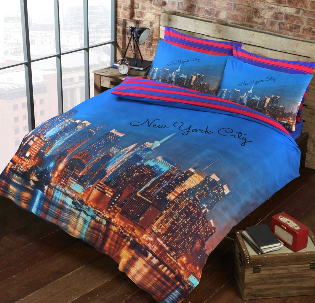 3D Duvet Sets London New York Printed