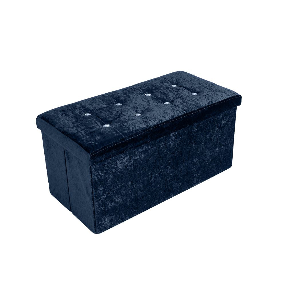 CRUSHED VELVET FOLDING COLLAPSIBLE STORAGE BOX