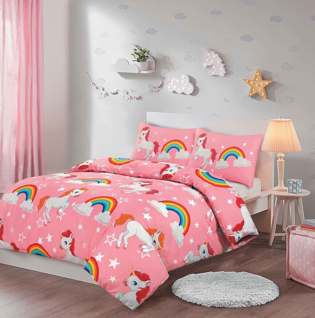 Pink Unicorn Duvet Cover & Pillowcase Set