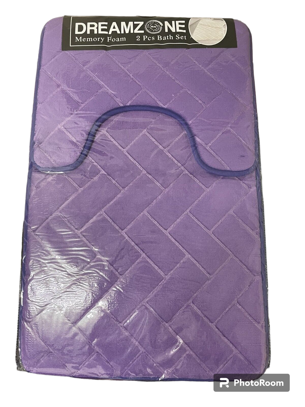 Block Memory Foam Bath Mat 2 Piece Set Non Slip