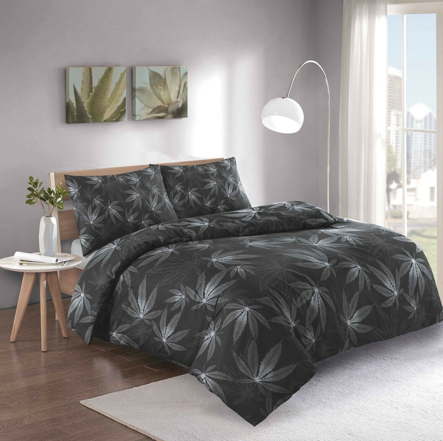 Weed Print Duvet Cover and Pillowcase Bedding Set